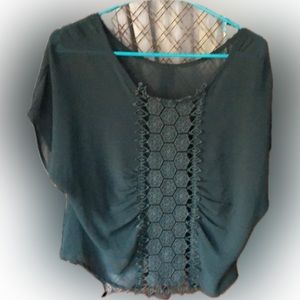 Lace Sheer Cropped Blouse – Ambiance SF Boutique (Small)